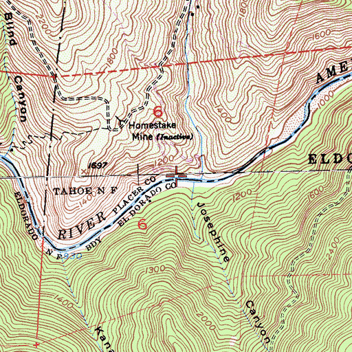 Topographic Map of Volcano Canyon, CA