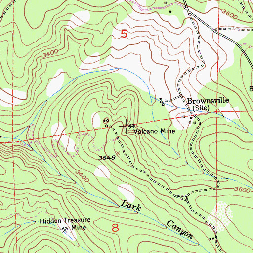 Topographic Map of Volcano Mine, CA
