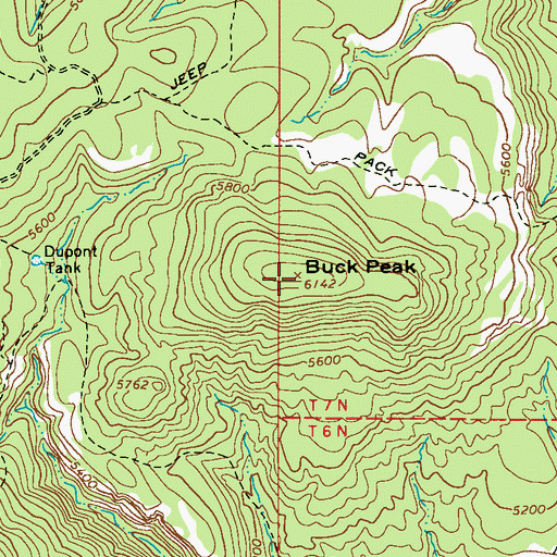 Topographic Map of Buck Peak, AZ