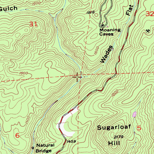 Topographic Map of Wades Flat Gulch, CA