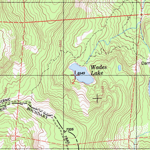 Topographic Map of Wades Lake, CA
