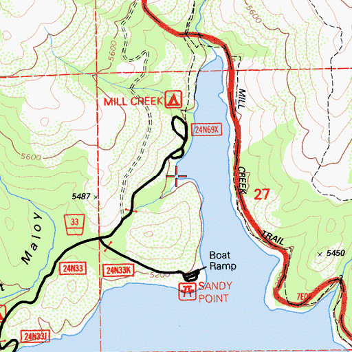 Topographic Map of Waggle Tail, CA