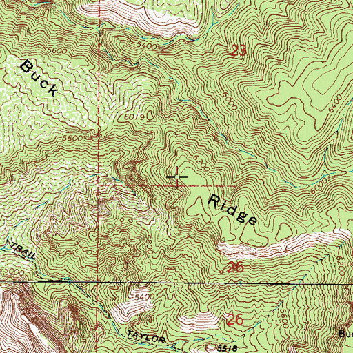 Topographic Map of Buck Ridge, AZ