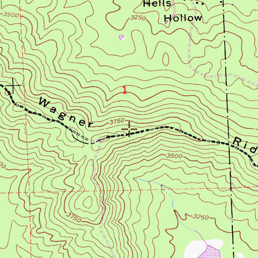 Topographic Map of Wagner Ridge, CA