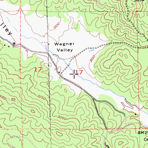 Topographic Map of Wagner Valley, CA