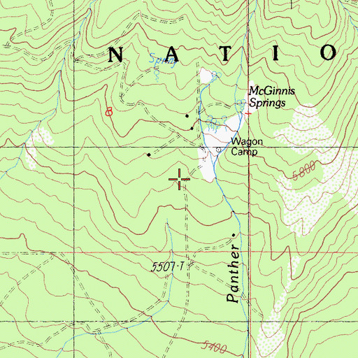 Topographic Map of Wagon Camp, CA