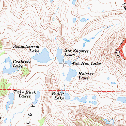 Topographic Map of Wah Hoo Lake, CA