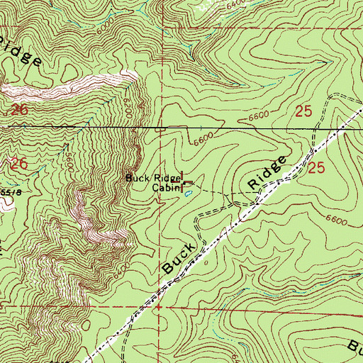 Topographic Map of Buck Ridge Cabin, AZ