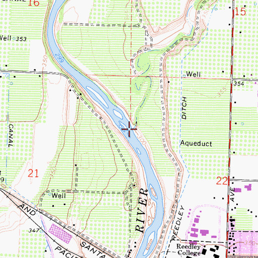 Topographic Map of Wahtoke Creek, CA