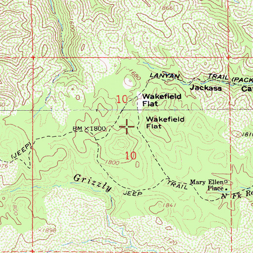 Topographic Map of Wakefield Flat, CA