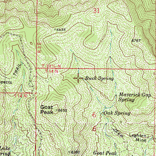 Topographic Map of Buck Spring, AZ