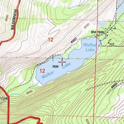 Topographic Map of Walker Lake, CA