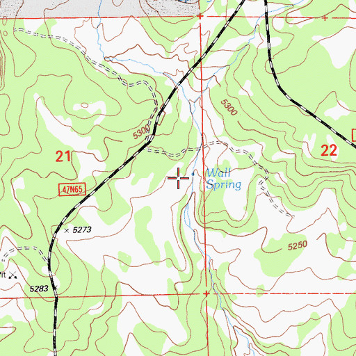 Topographic Map of Wall Spring, CA