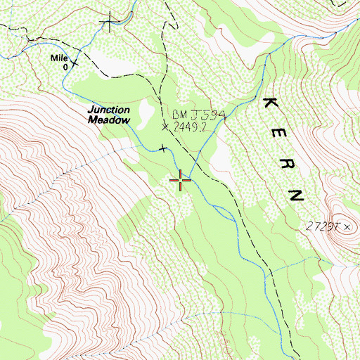 Topographic Map of Wallace Creek, CA