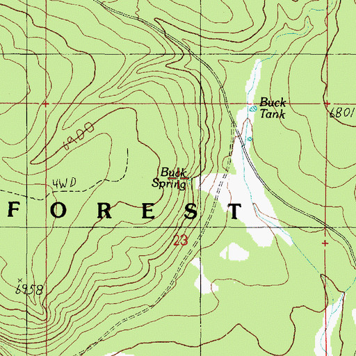 Topographic Map of Buck Spring, AZ