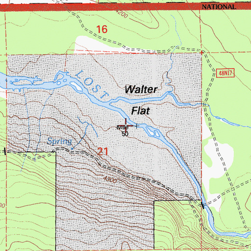 Topographic Map of Walter Flat, CA