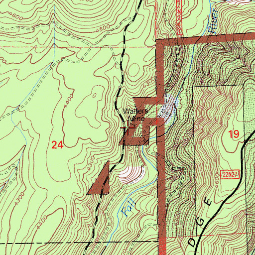 Topographic Map of Walters Mine, CA