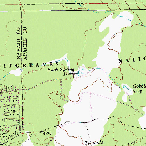 Topographic Map of Buck Spring Tank, AZ