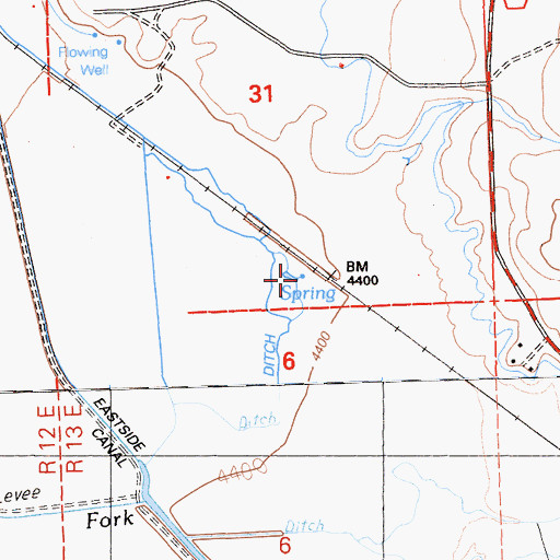 Topographic Map of Warm Spring, CA