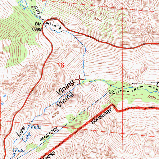 Topographic Map of Warren Fork, CA