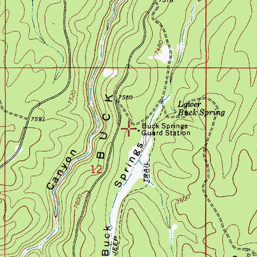 Topographic Map of Buck Springs Cabin, AZ
