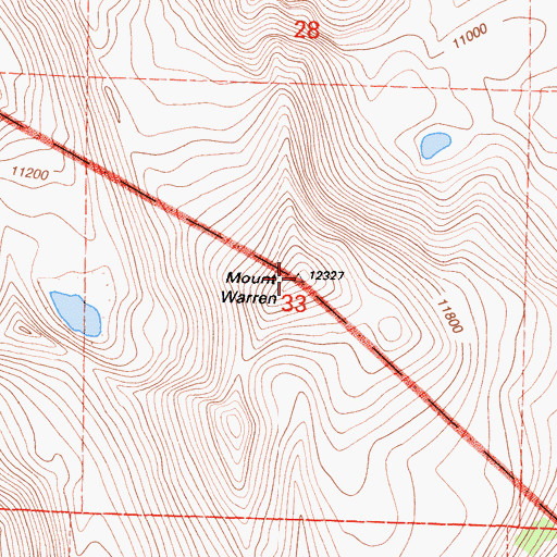 Topographic Map of Mount Warren, CA