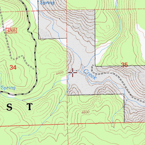 Topographic Map of Washington Creek, CA