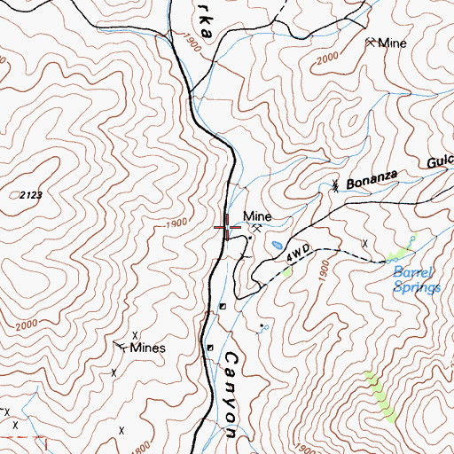 Topographic Map of Water Canyon, CA