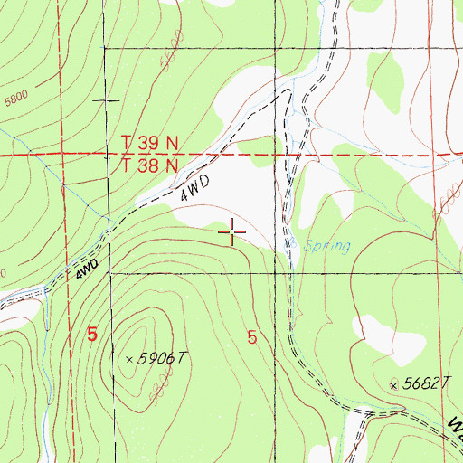 Topographic Map of Water Canyon, CA