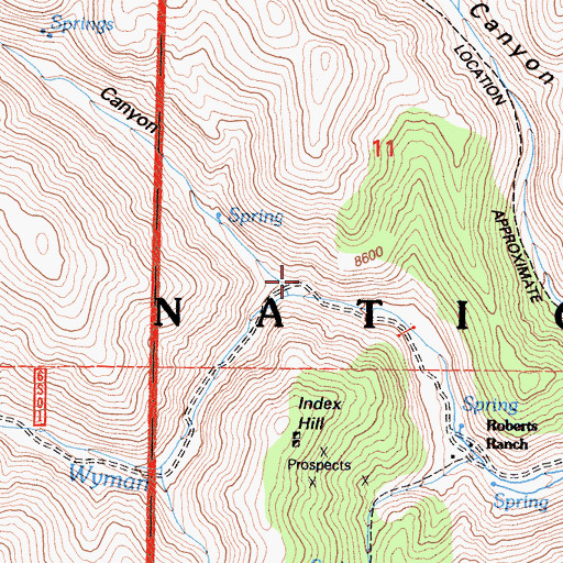 Topographic Map of Water Canyon, CA