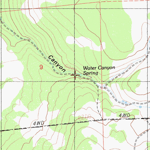 Topographic Map of Water Canyon Spring, CA
