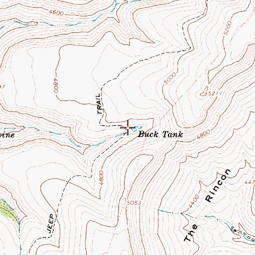 Topographic Map of Buck Tank, AZ