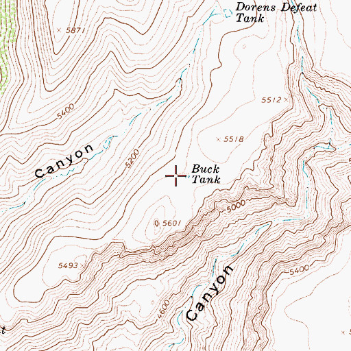 Topographic Map of Buck Tank, AZ