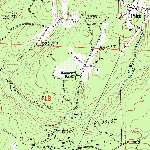 Topographic Map of Wayman Ranch, CA