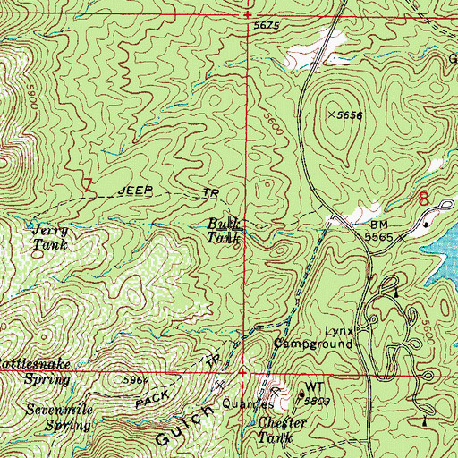 Topographic Map of Buck Tank, AZ