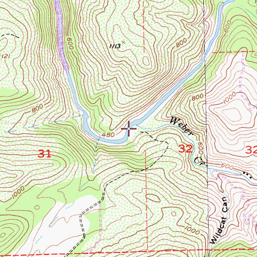 Topographic Map of Weber Creek, CA