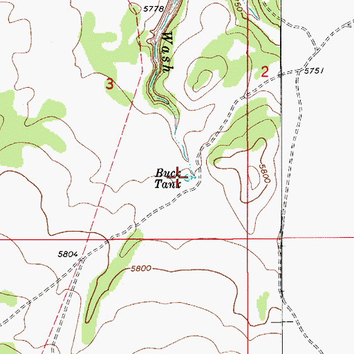 Topographic Map of Buck Tank, AZ