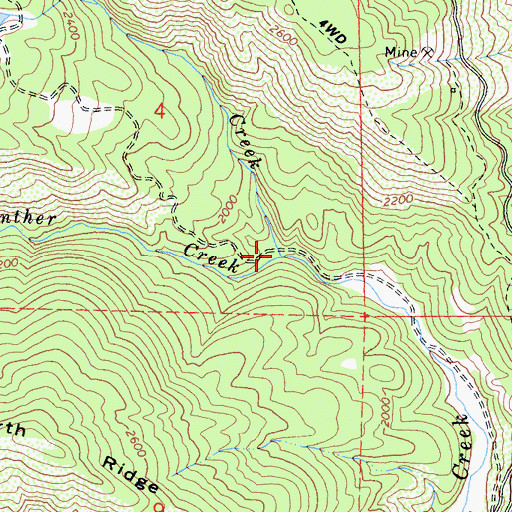 Topographic Map of Welch Creek, CA