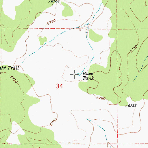 Topographic Map of Buck Tank, AZ