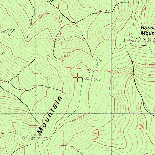 Topographic Map of Wells Mountain, CA