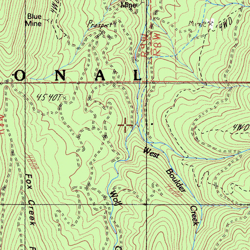 Topographic Map of West Boulder Creek, CA