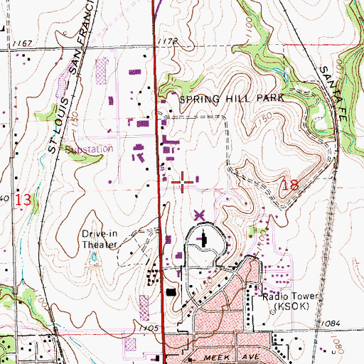 Topographic Map of Arkansas City Missionary Baptist Church, KS