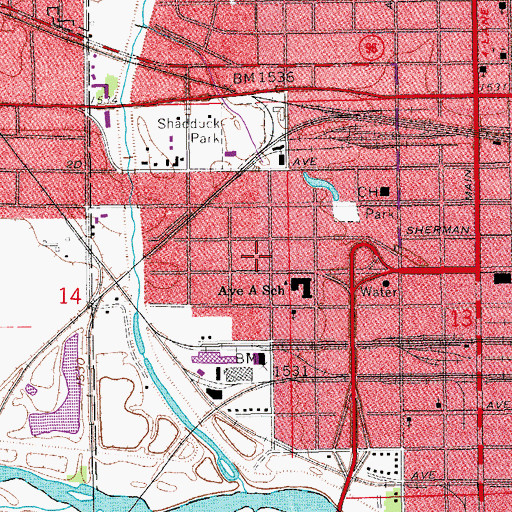 Topographic Map of Bible Baptist Church, KS