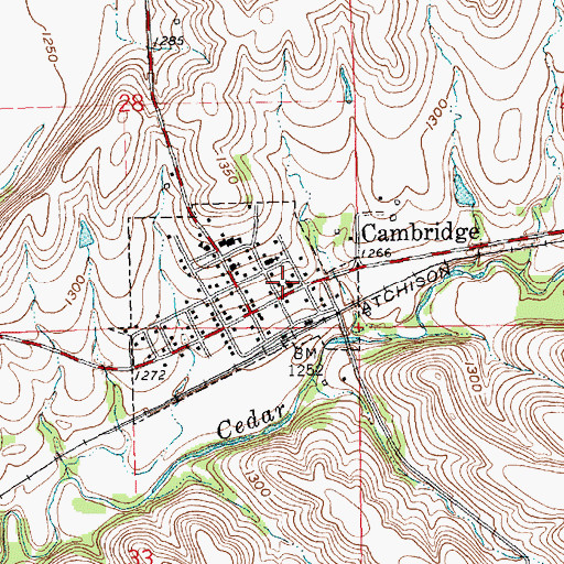Topographic Map of Cambridge Baptist Church, KS