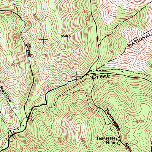 Topographic Map of West Branch Canyon Creek, CA