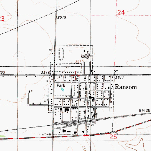 Topographic Map of Church of Christ, KS