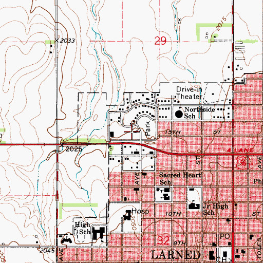 Topographic Map of Church of Christ, KS