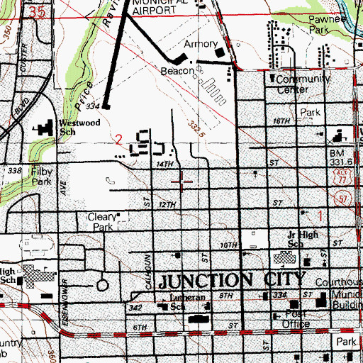 Topographic Map of Church of God in Christ, KS