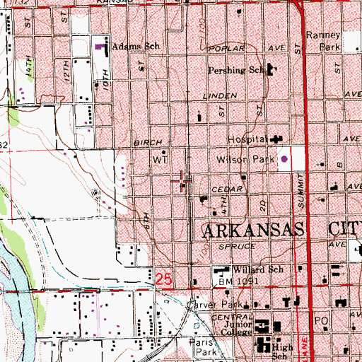 Topographic Map of Church of God in Christ, KS