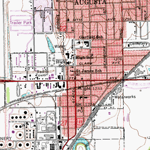Topographic Map of Community Crossroads Church, KS
